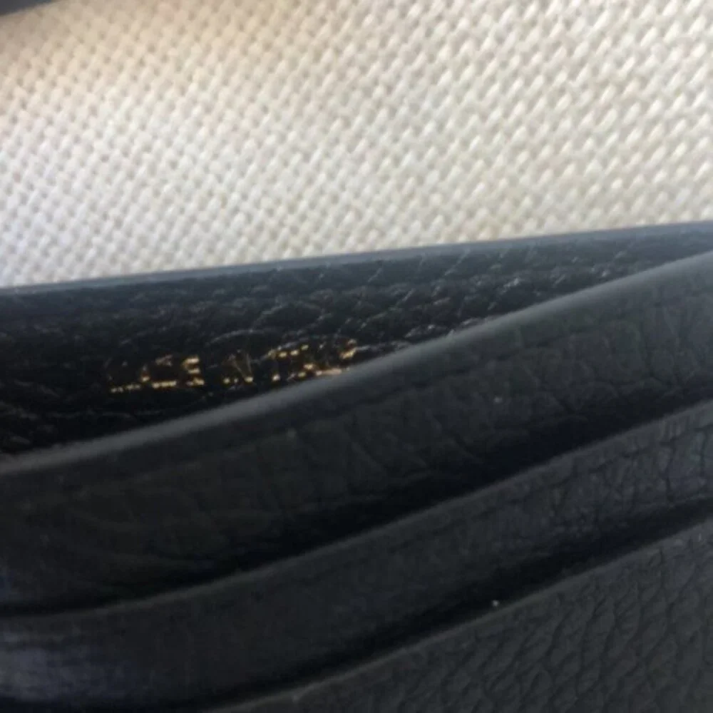 MOSCHINO Logo Leather Card Case Holder Wallet Black Italy 4